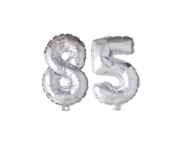Folieballon 85 jaar Zilver 66cm