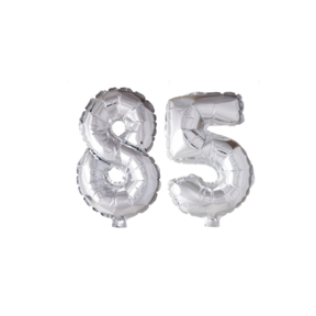 Folieballon 85 jaar Zilver 66cm