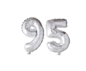 Folieballon 95 jaar Zilver 66cm