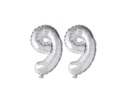 Folieballon 99 jaar Zilver 66cm