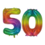 WeFiesta Folieballon 50 jaar Regenboog 76cm