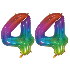 Folieballon 44 jaar Regenboog 76cm