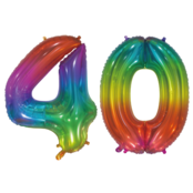Folieballon 40 jaar Regenboog 76cm
