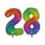 WeFiesta Folieballon 28 jaar Regenboog 76cm