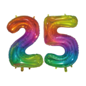 Folieballon 25 jaar Regenboog 76cm