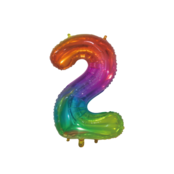 Folieballon 2 jaar Regenboog 76cm