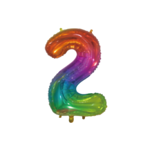 Folieballon 2 jaar Regenboog 76cm