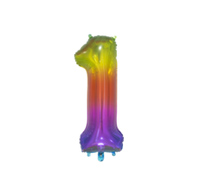 Folieballon 1 jaar Regenboog 76cm