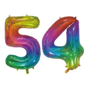 Folieballon 54 jaar Regenboog 76cm Folieballon 54 jaar Regenboog 76cm