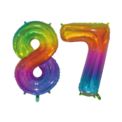 Folieballon 87 jaar Regenboog 76cm