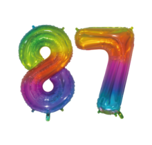 Folieballon 87 jaar Regenboog 76cm