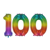 Folieballon 100 jaar Regenboog 76cm