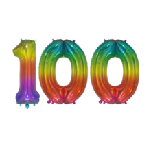 Folieballon 100 jaar Regenboog 76cm