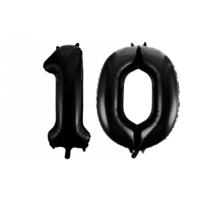 Folieballon 10 jaar zwart 86cm