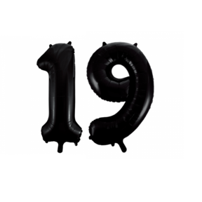 Folieballon 19 jaar zwart 86cm
