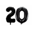 WeFiesta Folieballon 20 jaar zwart 86cm
