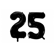 Folieballon 25 jaar zwart 86cm Folieballon 25 jaar zwart 86cm
