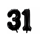 Folieballon 31 jaar zwart 86cm