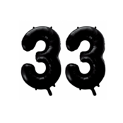Folieballon 33 jaar zwart 86cm