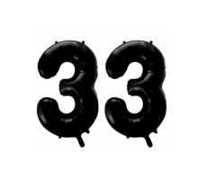 Folieballon 33 jaar zwart 86cm