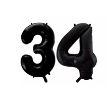 Folieballon 34 jaar zwart 86cm