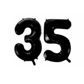 Folieballon 35 jaar zwart 86cm