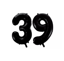 Folieballon 39 jaar zwart 86cm
