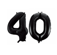Folieballon 40 jaar zwart 86cm