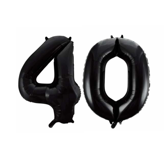 Folieballon 40 jaar zwart 86cm Folieballon 40 jaar zwart 86cm