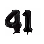 Folieballon 41 jaar zwart 86cm
