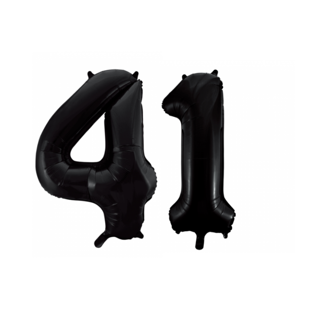Folieballon 41 jaar zwart 86cm