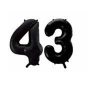 Folieballon 43 jaar zwart 86cm