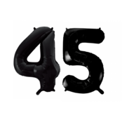 Folieballon 45 jaar zwart 86cm Folieballon 45 jaar zwart 86cm
