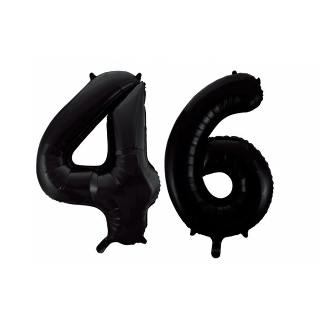 Folieballon 46 jaar zwart 86cm