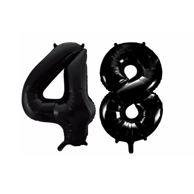 Folieballon 48 jaar zwart 86cm