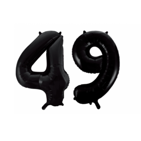 Folieballon 49 jaar zwart 86cm