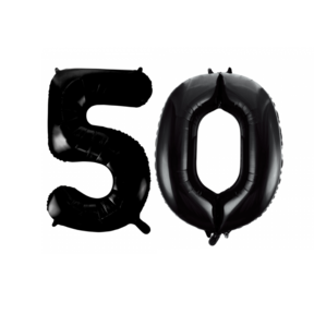Folieballon 50 jaar zwart 86cm