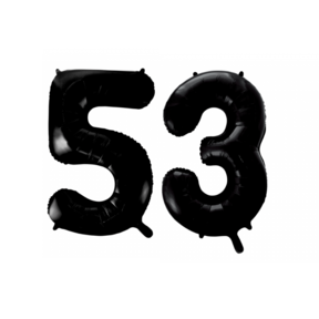 Folieballon 53 jaar zwart 86cm