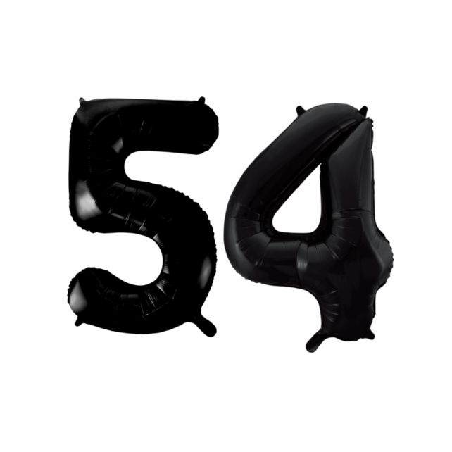 Folieballon 54 jaar zwart 86cm