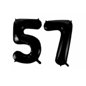 Folieballon 57 jaar zwart 86cm