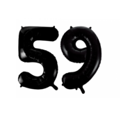 Folieballon 59 jaar zwart 86cm