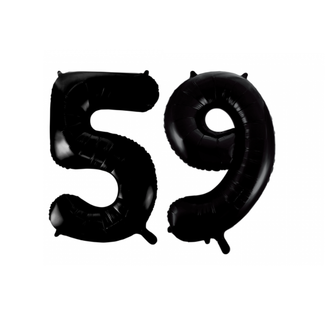 Folieballon 59 jaar zwart 86cm