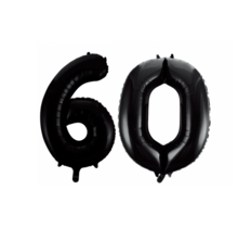 Folieballon 60 jaar zwart 86cm