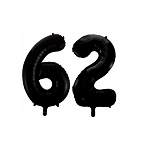 Folieballon 62 jaar zwart 86cm