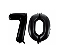Folieballon 70 jaar zwart 86cm