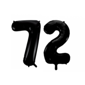 Folieballon 72 jaar zwart 86cm