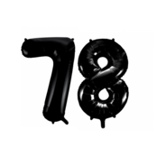 Folieballon 78 jaar zwart 86cm