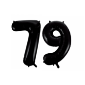 Folieballon 79 jaar zwart 86cm