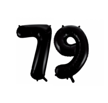 Folieballon 79 jaar zwart 86cm