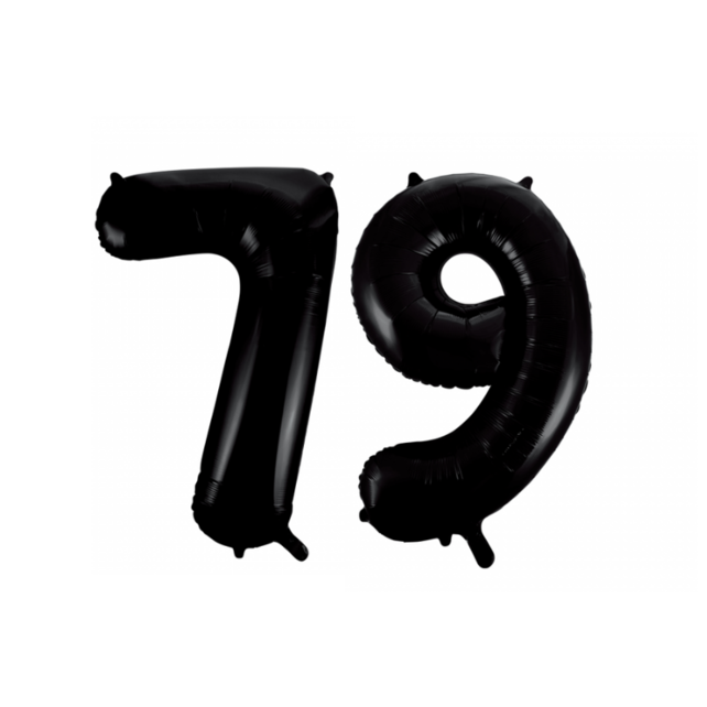 Folieballon 79 jaar zwart 86cm